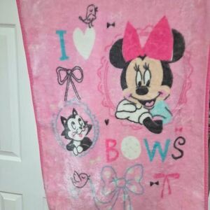 Minnie Mouse I love bows pink soft throw